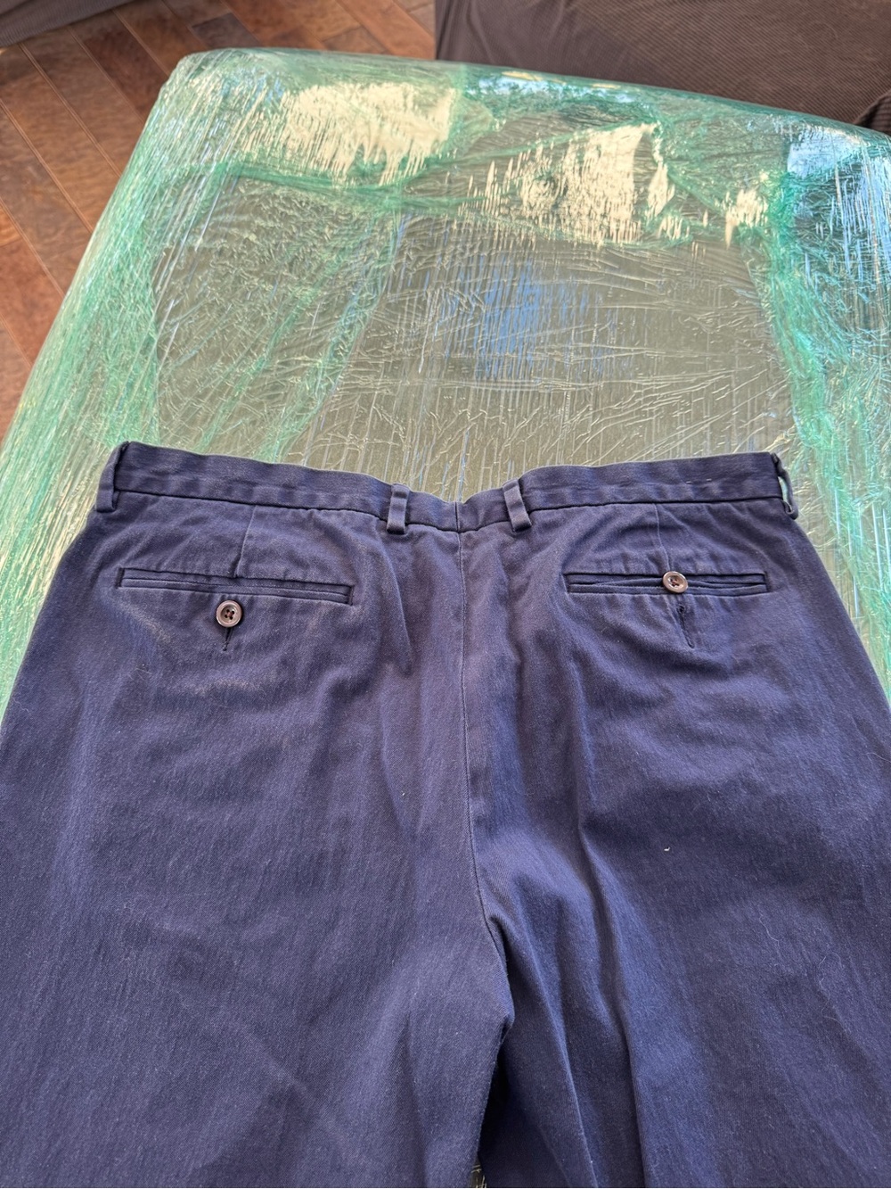 GAP Men's Navy Chinos - Straight Back-Welt Design
